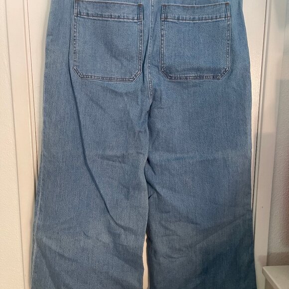 J. Crew Point Sur Wide-Leg Capri Crop Jeans in Clean Light Wash - Picture 3 of 5